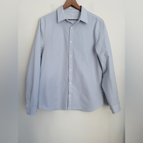 lululemon athletica Other - LULULEMON New Venture Classic Fit button up Shirt Blue Stripe